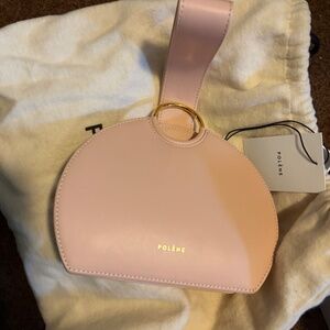 Polene numero six no 6 pink clutch